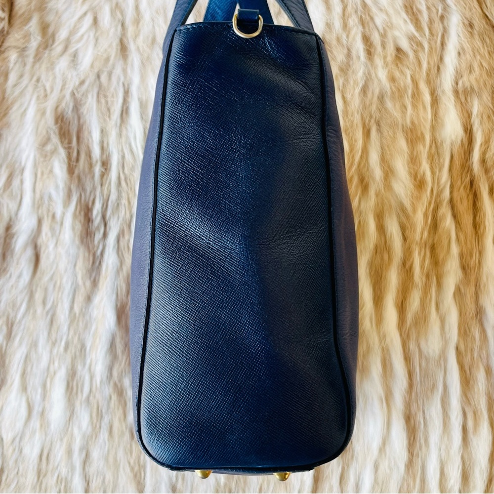 PRADA Classic Bluette Saffiano Leather Small Tote Bag - Picture 10 of 13